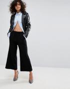 Dr Denim Abel Cropped Wide Leg Pant - Black