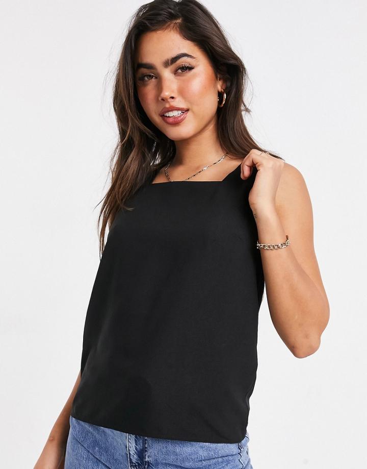 Warehouse Square Neck Top In Black