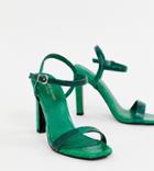 River Island Barely There Heeled Sandals In Green