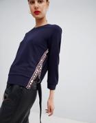 Hugo Lux Sweater With Logo Detailing - Navy