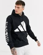Adidas 'the Pack' Mountain Logo Hoodie In Black