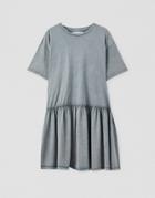 Pull & Bear Smock Dress In Washed Gray-grey