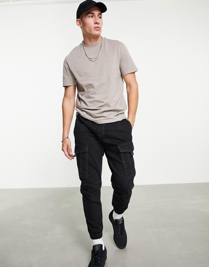 Asos Design Organic Blend T-shirt With Crew Neck In Light Brown