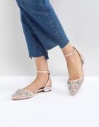Asos Lopez Embellished Ballet Flats - Beige