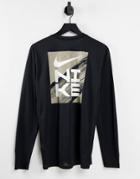 Nike Training Sport Clash Back Print Long Sleeve T-shirt In Black