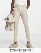 Asos Design Skinny Suit Trousers In Stone-neutral