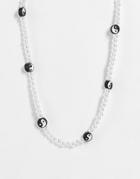 Madein. Faux Pearl And Yin Yang Beaded Necklace-multi