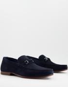 Red Tape Tassel Loafers In Navy Suede