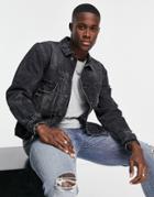 River Island Boxy Denim Jacket In Black