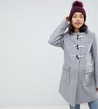 Asos Design Maternity Classic Duffle With Pocket Detail - Gray
