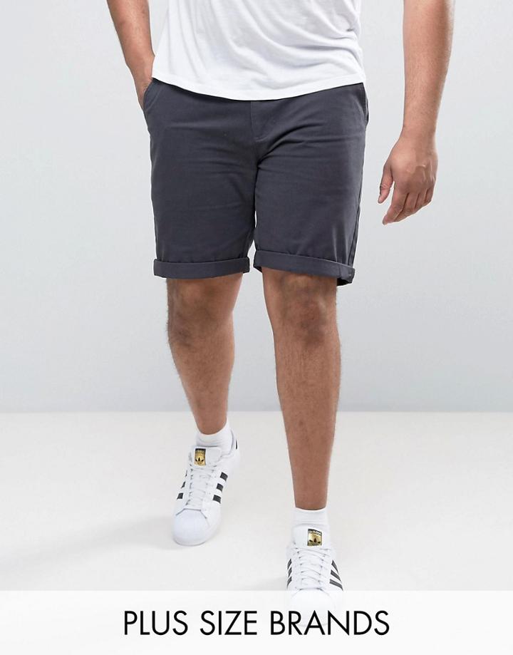 D-struct Plus Turn Up Chino Shorts - Navy