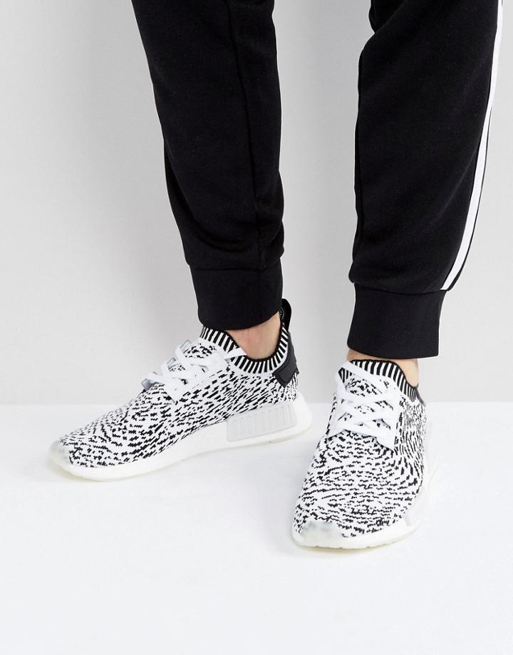 Adidas Originals Nmd R1 Primeknit Sneakers In White Bz0219 - White