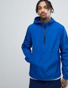 Asos Design Overhead Windbreaker In Cobalt Blue - Blue