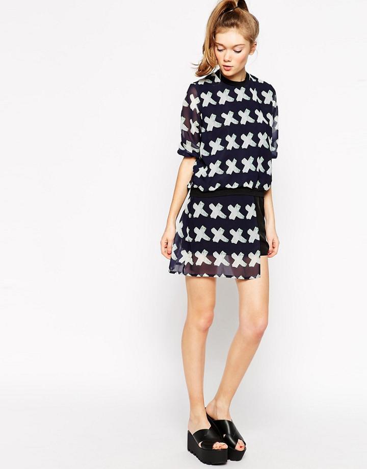 Bill + Mar Cross Dip Skirt - Black