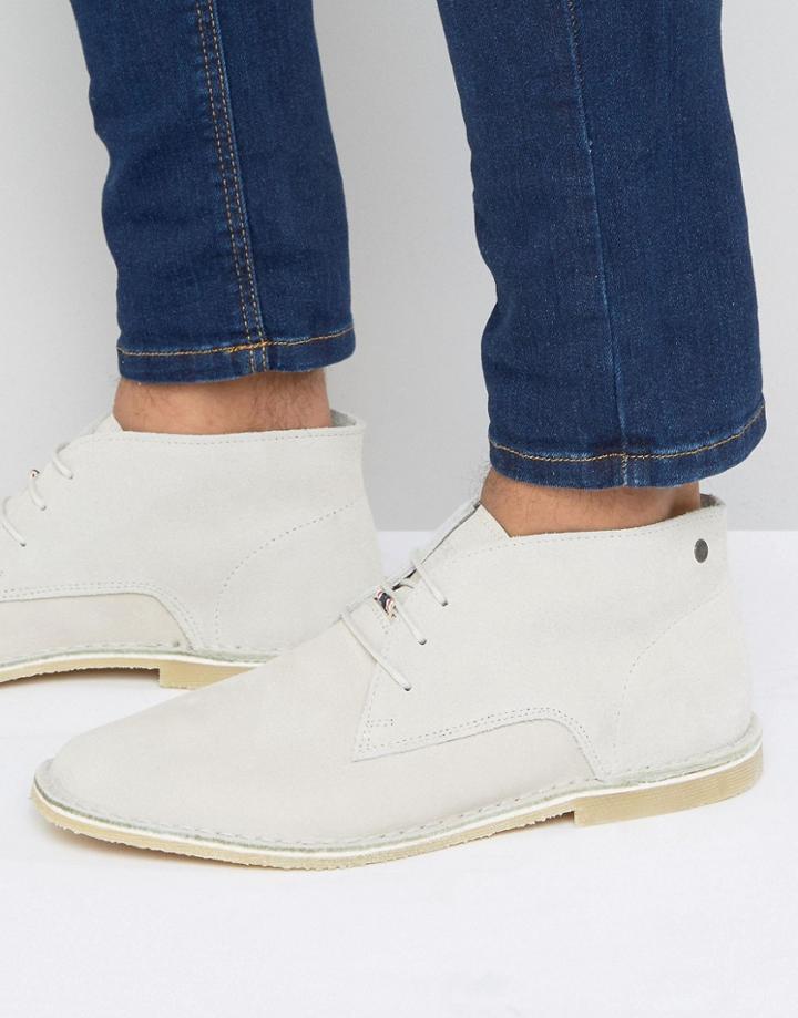 Jack & Jones Damon Desert Boots In Leather - Cream