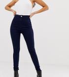 Missguided Vice High Waisted Super Stretch Skinny Jean In Navy - Navy