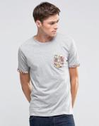 Brave Soul Pinup Pocket T-shirt - Gray