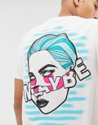 Asos Design T-shirt With Maybe Face Back Print-white