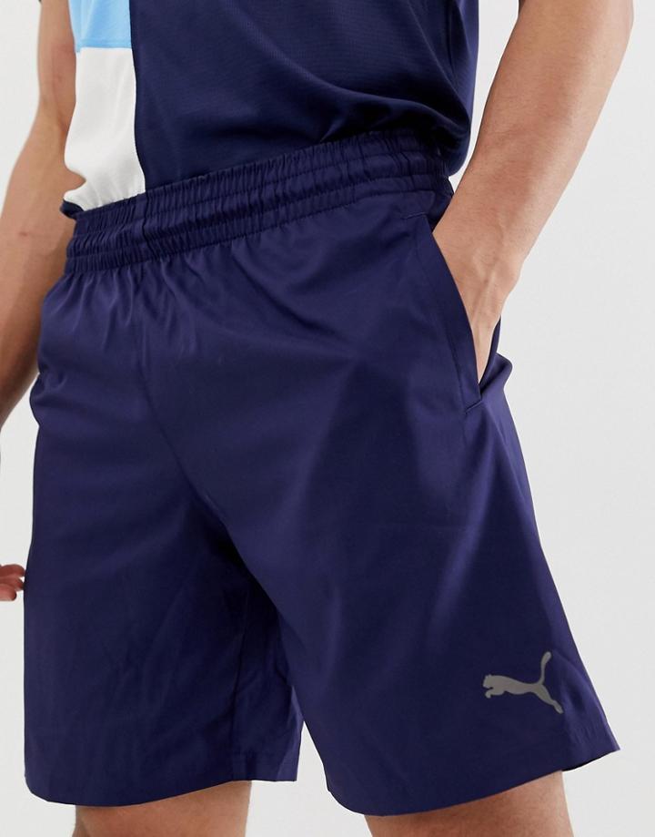 Puma Training Logo Woven 9 Inch Shorts In Black - Black