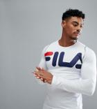 Fila Black Line Sport Compression Long Sleeve T-shirt With Large Logo In White - White