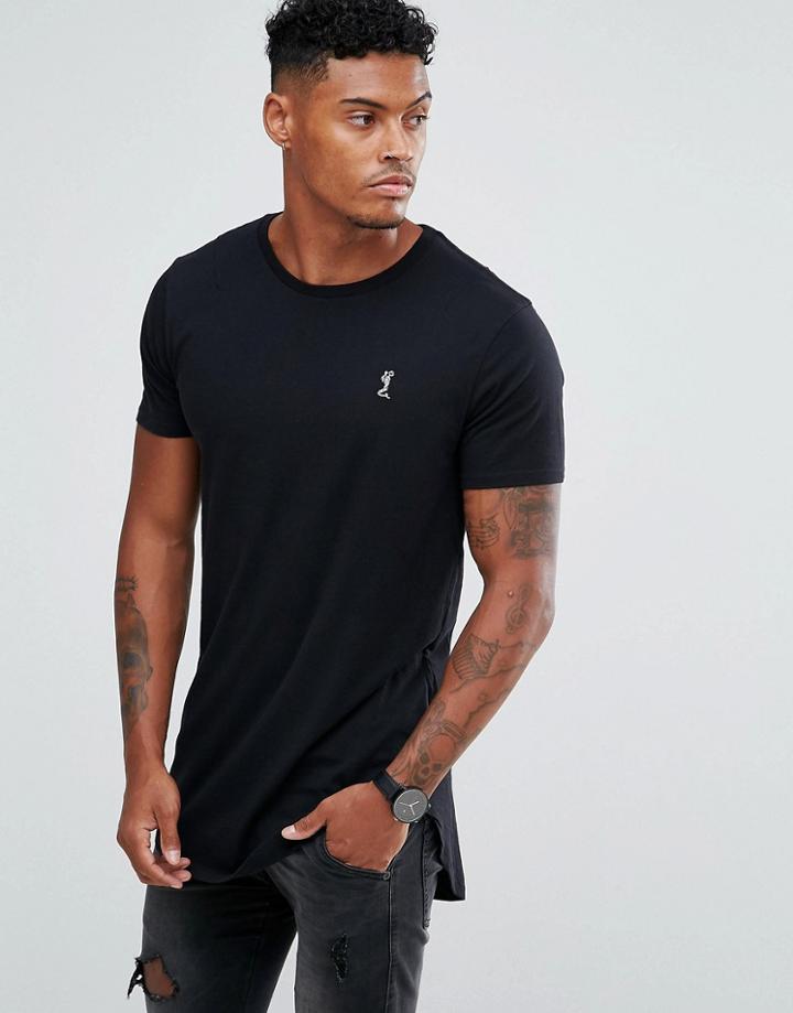 Religion Longline Logo T-shirt In Black