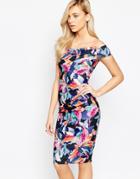 Jessica Wright Cara Off Shoulder Pencil Dress - Tropical