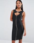 Wow Couture Bandage Dress With Hook And Eye - Black