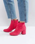 Oasis Block Heeled Ankle Boot - Pink