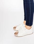 Aldo Rafa White Metal Toe Cap Sneakers - White
