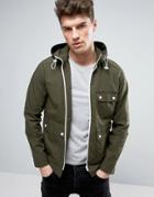 Produkt Hooded Jacket With Contrast Zip - Green