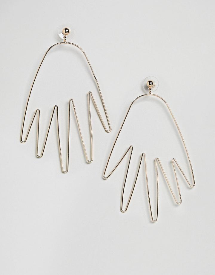 Asos Statement Hand Earrings - Gold