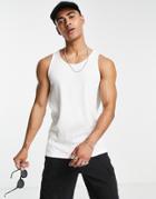Jack & Jones Originals Rib Tank Top In White