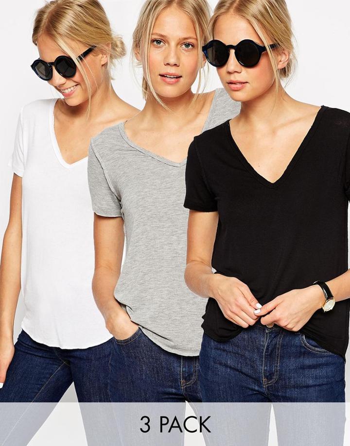 Asos The New Forever T-shirt In Soft Touch 3 Pack Save 17%