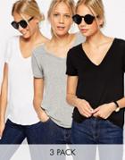 Asos The New Forever T-shirt In Soft Touch 3 Pack Save 17%