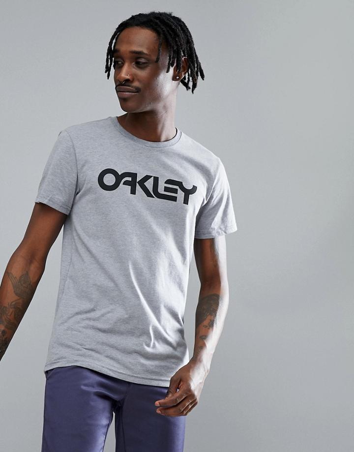 Oakley 50-mark Ii Slim T-shirt Large Front Logo In Gray Marl - Gray