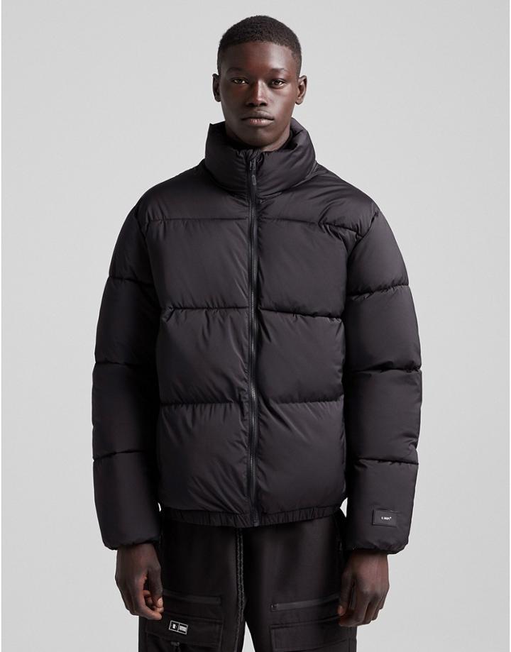 Bershka Puffer Jacket In Black