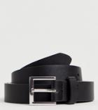 Asos Design Plus Smart Faux Leather Skinny Belt In Black - Black