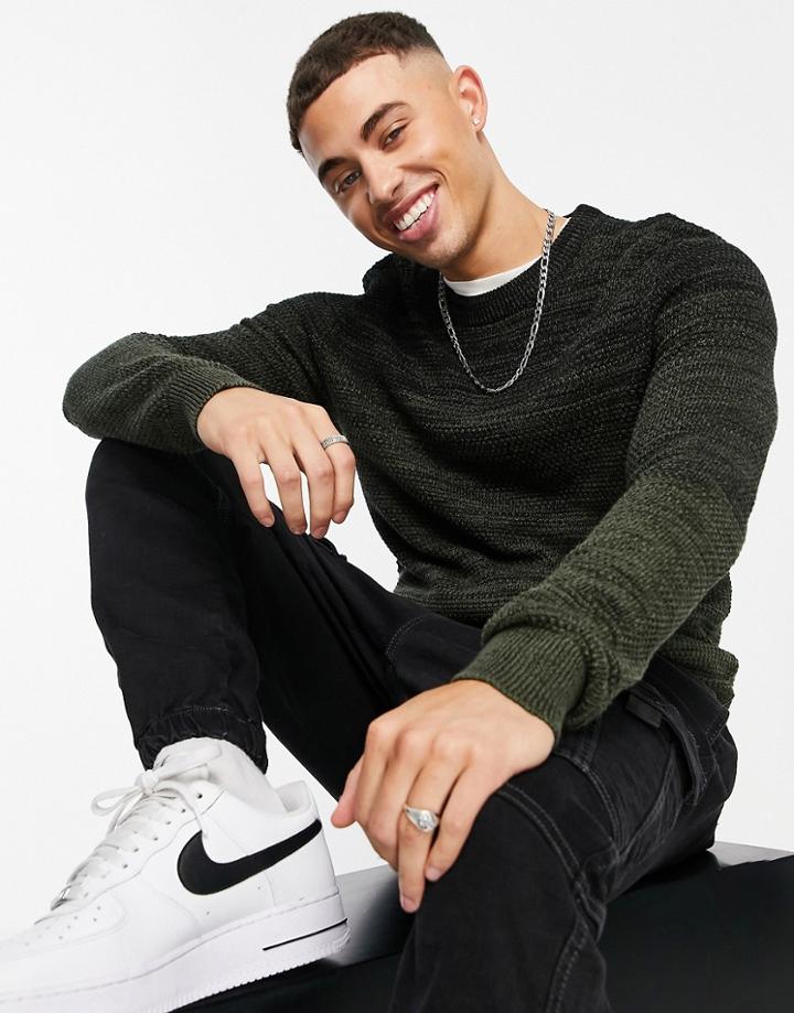 Jack & Jones Essentials Fade Sweater In Green