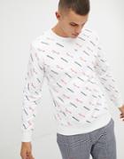 Jack & Jones Originals Sweatshirt With All Over Slogan Print-white