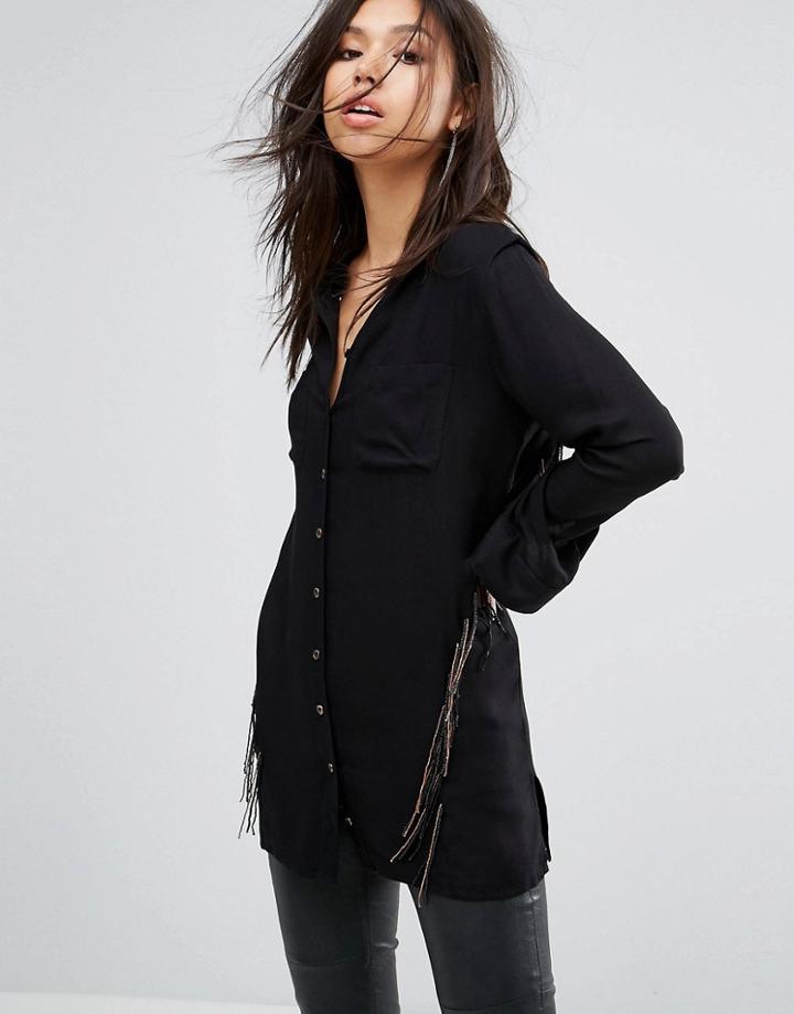 Bolongaro Trevor Breakout Fringed Shirt - Black