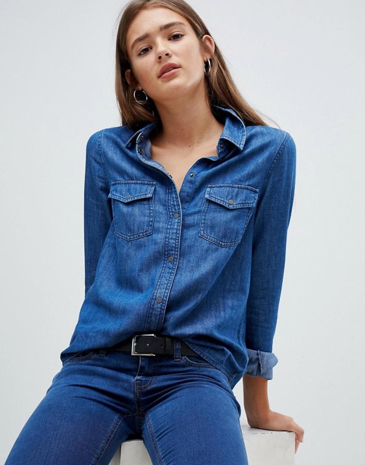 Noisy May Denim Shirt-blue