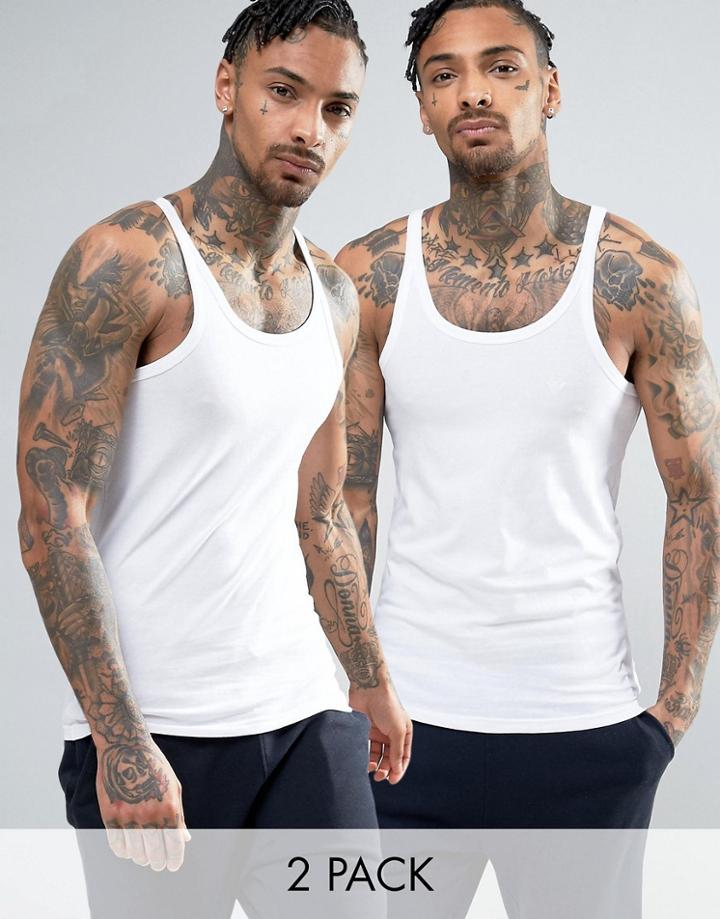 Emporio Armani 2 Pack Thin Tank - White