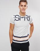 Esprit Recycled T-shirt With Stripe - Gray