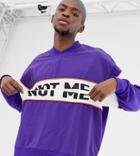 Collusion Sweatshirt With Cut And Sew Printed Panel In Purple - Purple