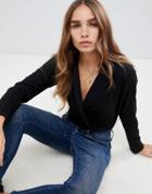 Lost Ink Tuxedo Plunge Body - Black