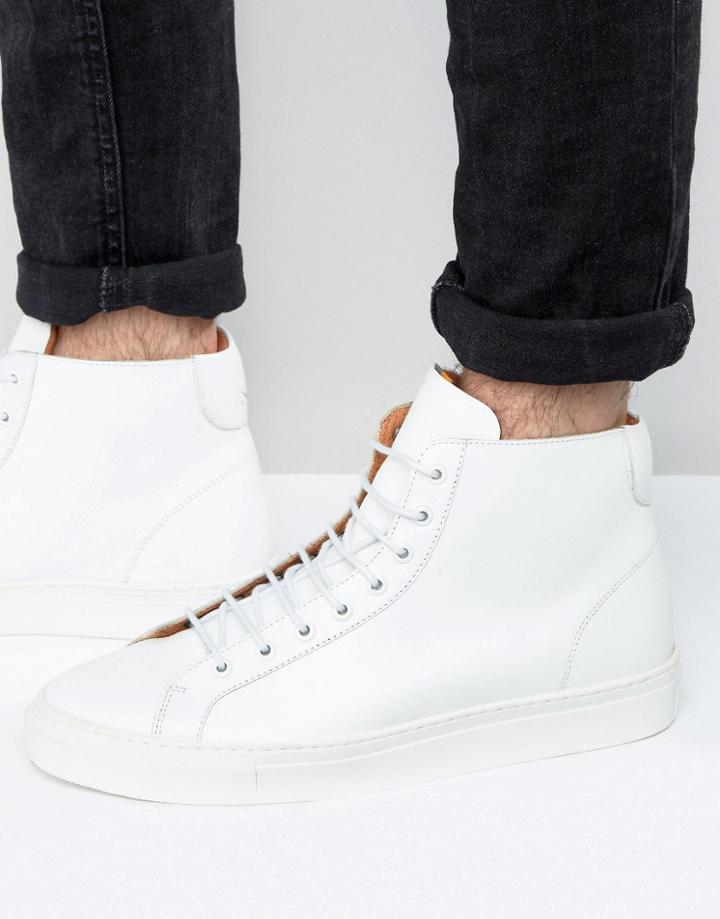 Frank Wright Logan Hi Top Sneakers In White - White