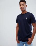 Le Breve Raw Edge Longline T-shirt-navy