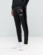 Puma Joggers With Velvet Trim In Tapered Fit - Black