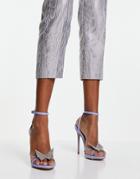 Ego Best Life Butterfly Trim Heel Sandals In Lilac-purple
