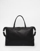 Asos Carryall In Textured Black Faux Leather - Black